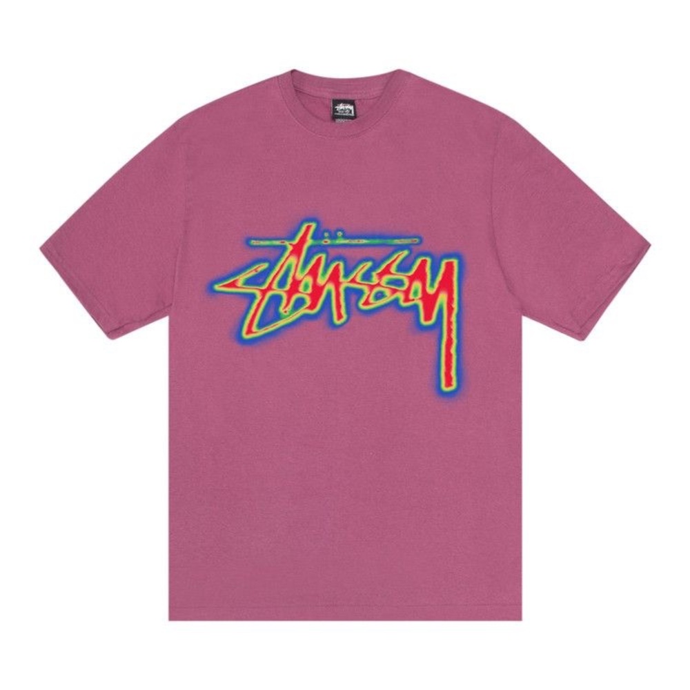 Stussy Pink Graphic Short Sleeve Tee